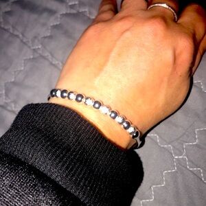 925 sterling silver adjustable bead bracelet